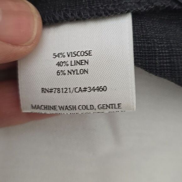 Eileen Fisher Black/grayish,  Linen Jacket, Size Xl - Picture 7 of 9